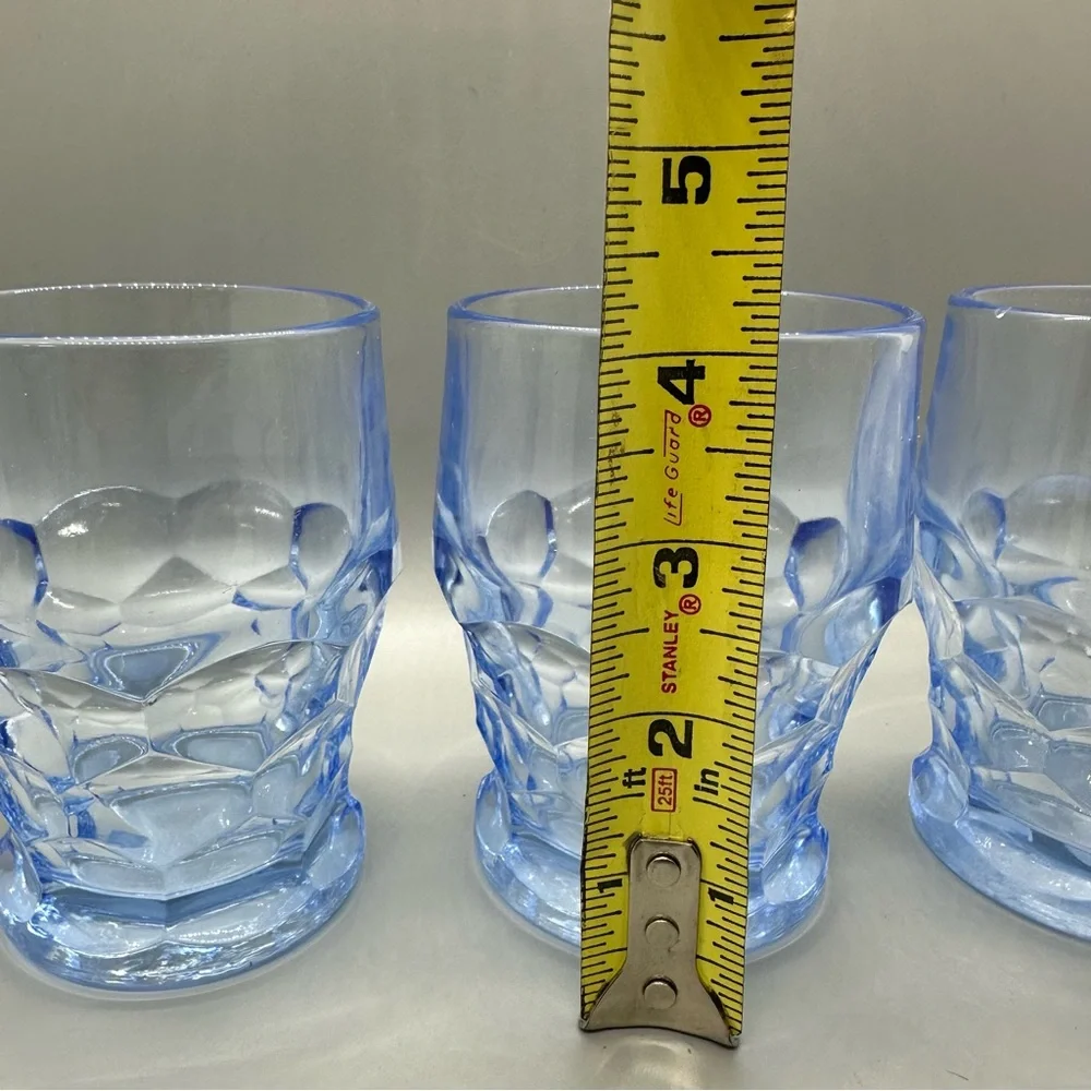 Georgian Honeycomb Ice Blue Tumblers -FIVE-EXCELLENT CONDITION-- Special Find!!!